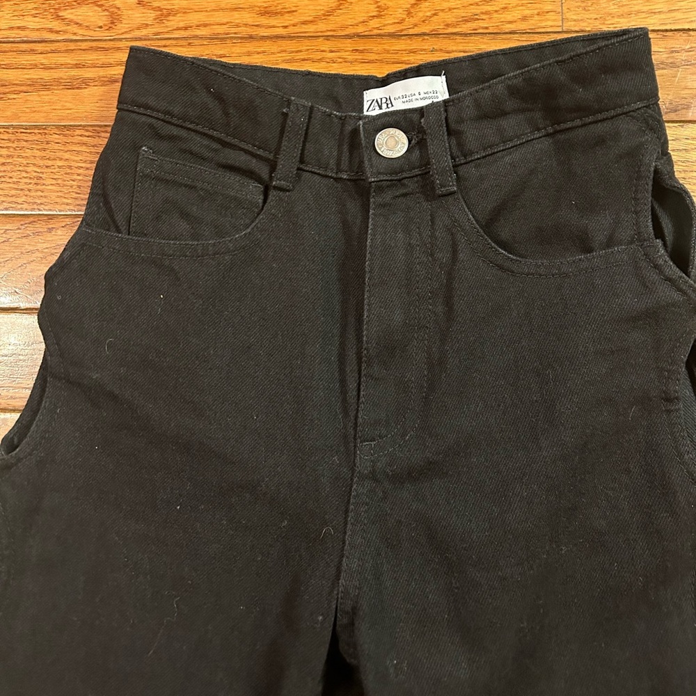 Zara Black Straight Leg Jeans - Picture 7 of 9